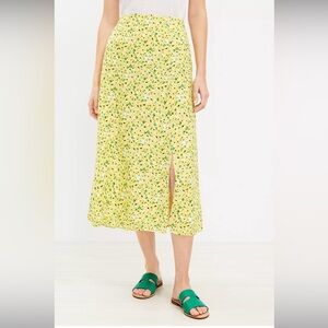 NWT Loft Floral Side Slit Midi Skirt Size 12